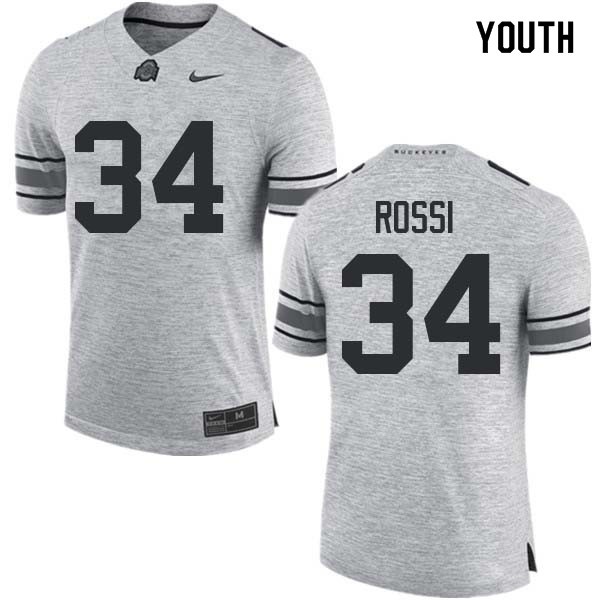 Ohio State Buckeyes #34 Mitch Rossi Youth College Jersey Gray